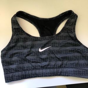Black and White Nike Sports Bra